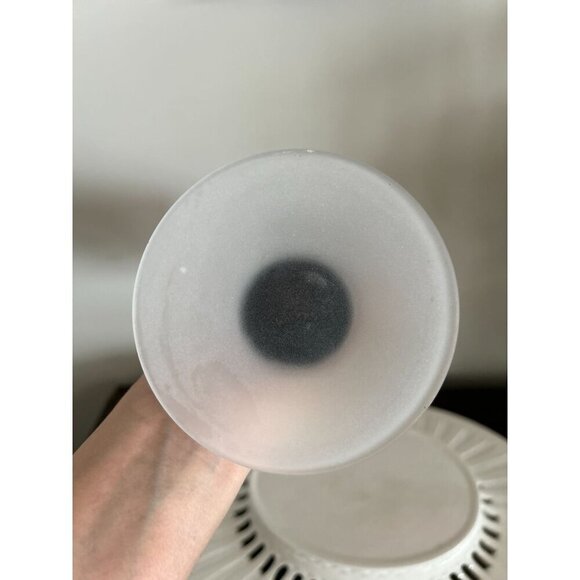 Vintage SASAKI VASE Purple Brown Frosted Cut to Clear Crystal Handmade 10" - Picture 5 of 6